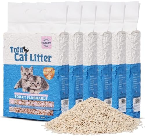 Bulk Tofu Cat Litter, Fast Clumping Low Tracking 33.6 lb, 6 Bags