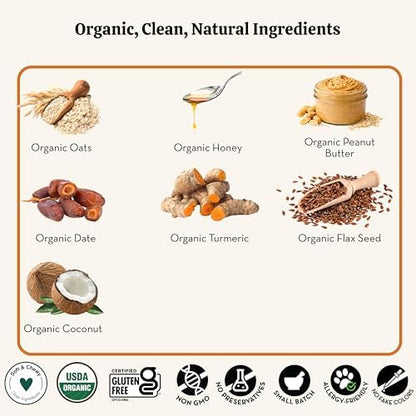 Lord Jameson Golden Health Soft & Chewy Organic Dog Treats - Anti-Inflammatory Tumeric & Flax Seed - No-Bake Recipe - Gluten-Free, Preservative-Free, USDA Certified Organic - Made In USA 6 oz