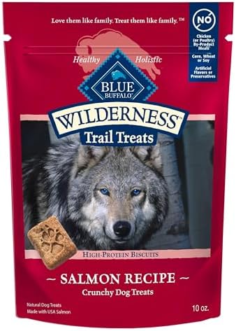 Blue Buffalo Wilderness Salmon Crunchy Dog Biscuits, Grain-Free, 10 oz