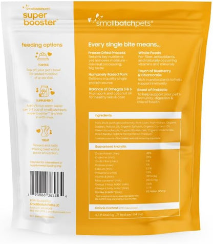 smallbatch Freeze Dried Dog Treat or Topper with Probiotics, Pork 7oz
