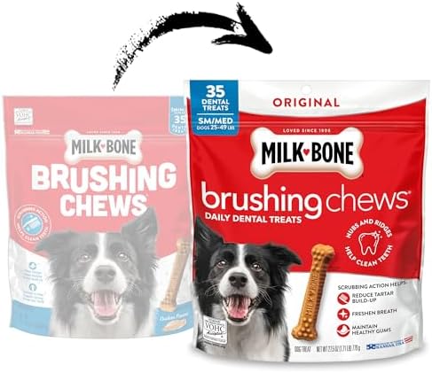 Milk-Bone Brushing Chews, Small/Medium, Original Flavor, 35 Dental Treats