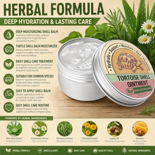 Tortoise Shell Conditioner for Polish Cleaner - Tortoise Shell Balm Wax Restore Shine Repair Care for Sulcata, African Spurred, Russian, Hermann's 2.6 Oz