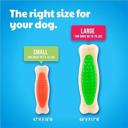 Hartz Chew 'n Clean Tuff Bone Bacon Scented Dental Dog Chew Toy - Large (Pack of 2)