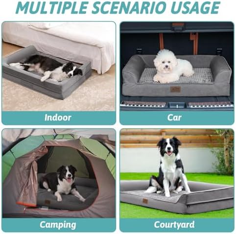 COZY KISS Orthopedic Dog Bed for Extra Large Dogs, U Shaped XXL 48x32 inch