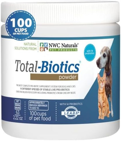 NWC Naturals Total-Biotics Dog & Cat Probiotic Powder 2.22 oz, 100 Servings