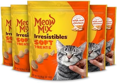 Meow Mix Irresistibles Soft Cat Treats, Chicken Recipe, 3 oz Pouches