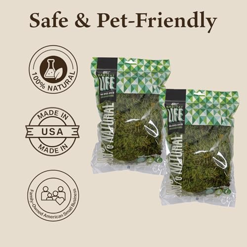 Mood Moss for Terrarium Habitats, Small 2-Pack