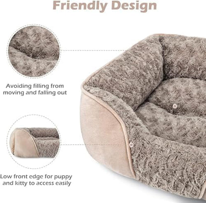 INVENHO XX-Large Dog Bed for Large, Medium, Small Dogs - Rectangle, Washable, Orthopedic, Soft, Calming, Durable Pet Cuddler with Anti-Slip Bottom - XXL (42"x30"x10")