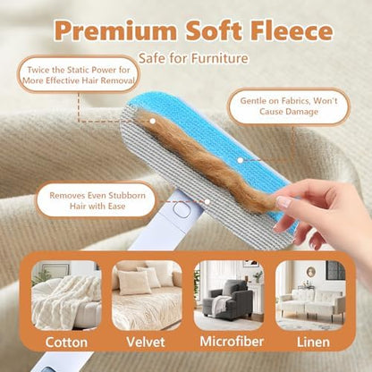 Tiiyee Pet Hair Remover for Furniture, 17in Dog and Cat Hair Removal Brush