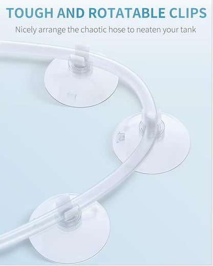 Pawfly Aquarium Suction Cup Clips for Standard 3/16" ID Airline Tubing Clear Air Hose Holder Clamp Accessories for Fish Tank Aeration Setup, 40 Pack