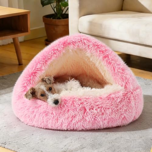 NOYAL Hooded Donut Bed, Calming Cave for Cats & Small Dogs