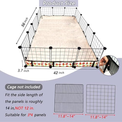 Guinea Pig Cage Liner，Washable Waterproof Oxford Cloth Cage Liners for Small Animals,Hamster Chinchilla Hedgehog Rabbit and Other Small Animals Not Include Cage(42x56 inches)