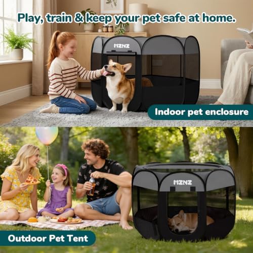 Dog Cat Small Animal Puppy Playpen Crate, Large, Dark Grey