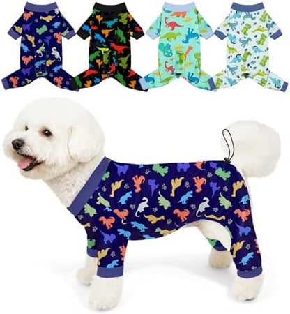 Bienbee Dog Pajamas, 4 Pack Adjustable Onesies for Small to Large Dogs M