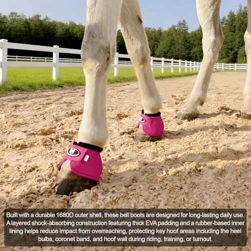 Horse Bell Boots for Outdoor Sports (Raspberry, L)