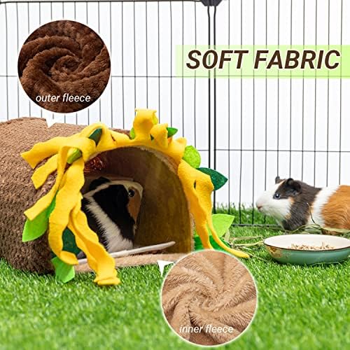 Guinea Pig Hideout, Fleece Tunnel House Small Pet Cage Accessories