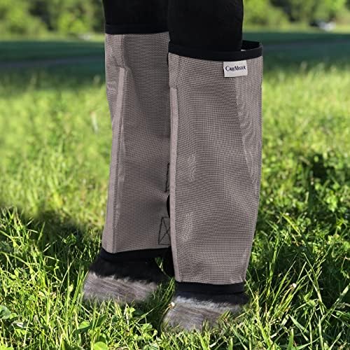 Fine Mesh Fly Boots Loose Fitting & Non-Slip Horse Fly Leggings No More Horsefly Nuisance Greatly Reduce Stomping Breathable with Natural Air Flow (Set of 4)