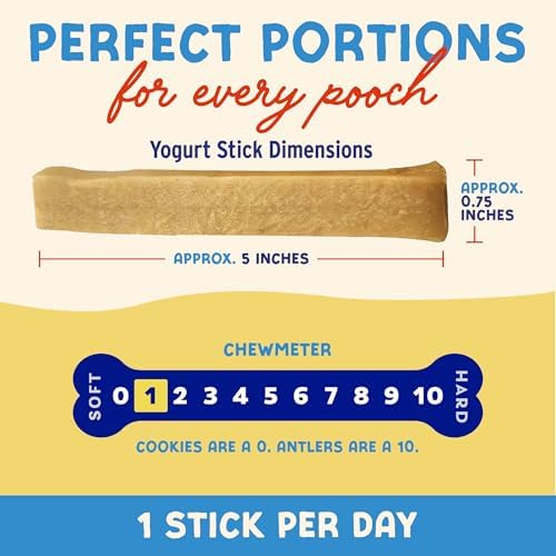 Himalayan Dog Chew Apple Honey Yogurt Sticks for Dogs | Protein-Rich Treats with Prebiotics & Probiotics | Lactose-Free, Grain-Free, Gluten-Free | Healthy Yogurt Chews for All Breeds | 5 Count