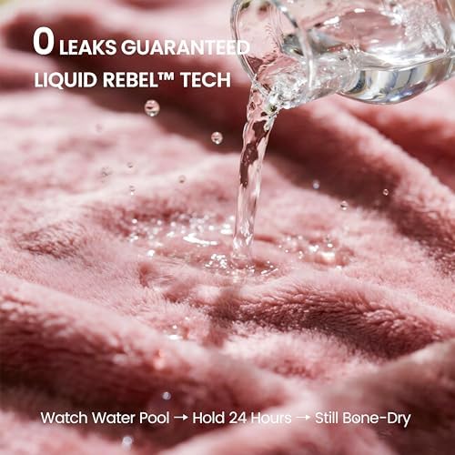 gogobunny Waterproof Bed Blanket, Reversible Sherpa Fleece Throw Blanket for Dog Puppy Cat, Furniture Cover Protects Bed Couch Sofa from Liquid Pee and Pet Fur (Pink, 90x90 inches)
