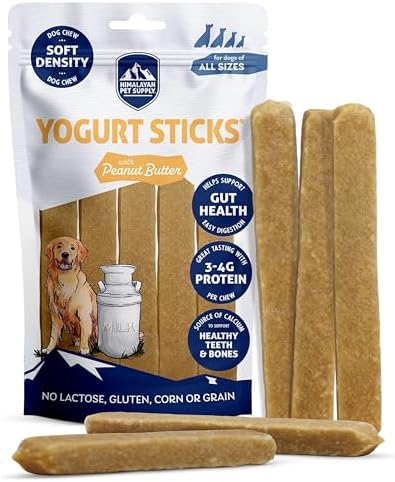 Himalayan Dog Chew Yogurt Sticks, Probiotic Treats, Peanut Butter, 5 Treats
