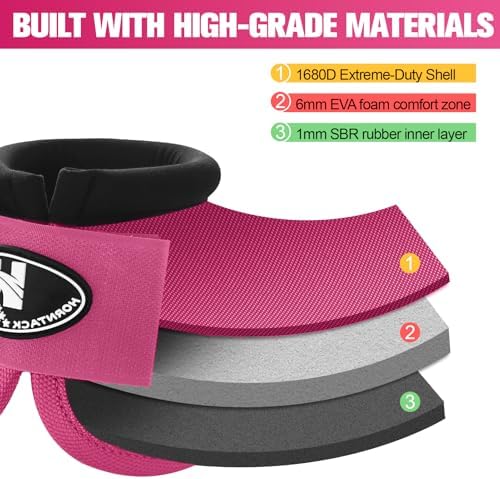 Horse Bell Boots for Outdoor Sports(Raspberry, XL)