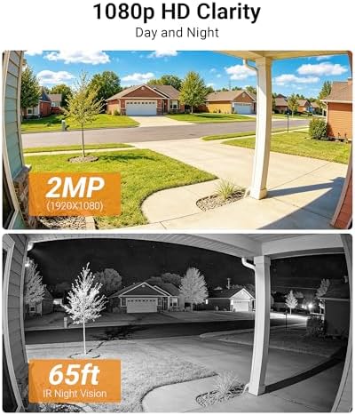 Anlapus 5MP Wired Security Camera System, 8pcs 1080P 360°View Pan/Tilt Cams