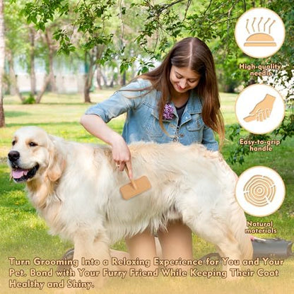 Slicker Brush for Dogs & Cats, Dog & Cat Brush for Shedding & Grooming