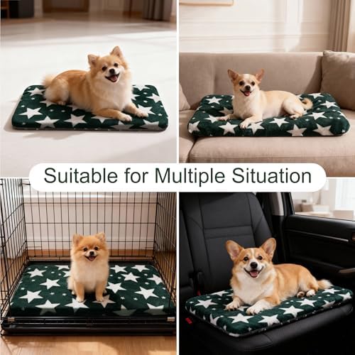 Dog Crate Pad Washable Cat Dog Pet Bed for Crate kennel Small Mat 24inGreen