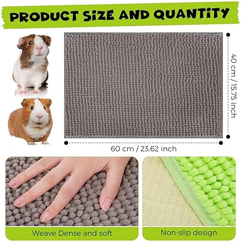 Barydat 8 Pcs Guinea Pig Cage Liner 24x16'' Washable Rabbit Fleece Mat