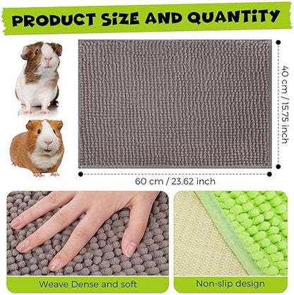 Barydat 8 Pcs Guinea Pig Cage Liner 24x16'' Washable Rabbit Fleece Mat