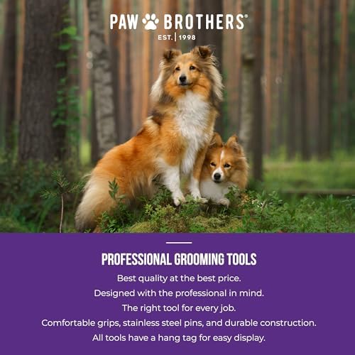 RYAN'S PET SUPPLIES Deshedding Tool, Red, Medium, Professional Dog Grooming Brush for Shedding, Pet Hair Remover, Fur Removal Brush for Medium and Long Pet Hair