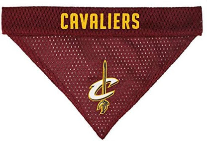 NBA Dog Bandana - Cleveland Cavaliers Reversible Pet Bandana. 2 Sided Home & Away Sports Bandana with a PREMIUM Embroidery TEAM Logo, Large/X-Large
