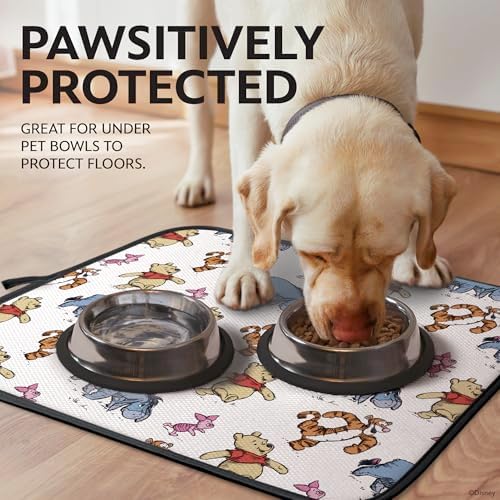 Disney Winnie the Pooh Dish Drying Mat for Kitchen Counter, 2-Pack, 16"x18"