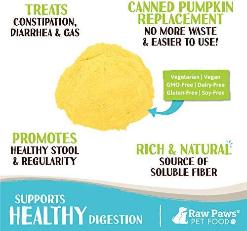 Raw Paws Organic Pumpkin Powder for Dogs & Cats 4-Ounce - Fiber Digestion