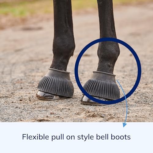 SmartEquine Horse Bell Boots, Pair (2), Extra Large (XL), Black