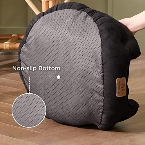 Bedsure Small Dog Bed Washable,Round Cat Beds for Indoor Cats,25in Black