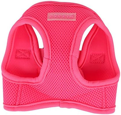 Puppia Neon Soft Vest Harness Step-in No Choke No Pull Walking Training for Small and Medium Dog, Pink, X-Large