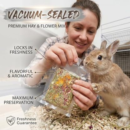 Rabbit Chew Toys 12pcs Timothy Hay Treats Bunny Herbal Flower Snack