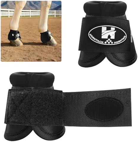 Horse Bell Boots for Outdoor Sports (Black, XL)