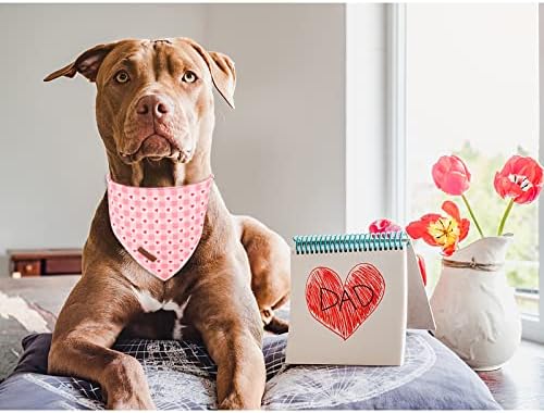 Valentine’s Dog Bandana, Valentine Triangle Bid Scarf for Girl Boy Small Medium Dogs or Cats, Adorable Puppy Wedding & Valentine’s Bandana, Cute Soft Cotton Pet Kerchief