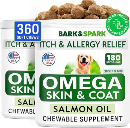 Omega 3 for Dogs - Fish Oil for Skin & Coat Health, Itch & Allergy Support