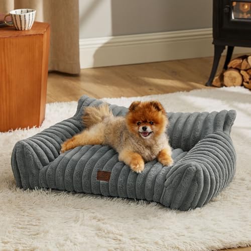 Bedsure ComfyFleece™ Shown on TV Fluffy Dog Couch for Pets,30in Warm Grey