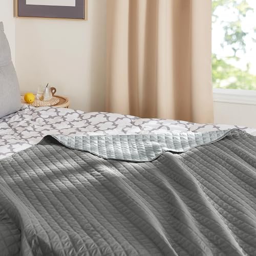 NICETOWN Sofa Slipcover Reversible Sofa Cover Water Resistant Couch Cover Furniture Protector for Pets Kids Children Dog Cat, Reusable Changing Pad, 1 PC, 82 x 82, Dark Grey/Light Grey