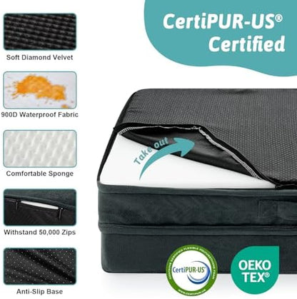 COZY KISS Orthopedic Dog Bed for Extra Large Dogs, L Shaped XXL 48x35 inch
