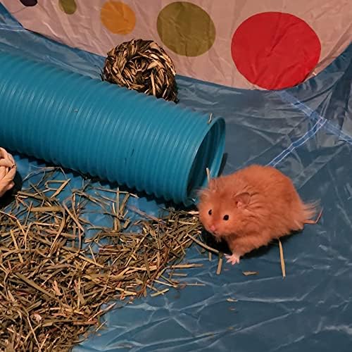Plastic Hamster Tunnels,Small Animal Tubes,Foldable Exercising Training Ferrets Fun Tunnel Hamsters Hideout Tube 15 Pcs Pet Chew Toys for Guinea Pigs Chinchillas Rats Gerbils (Blue)