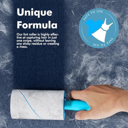 600 Sheets Lint Rollers for Pet Hair Extra Sticky, 3 Handles, 6 Rollers