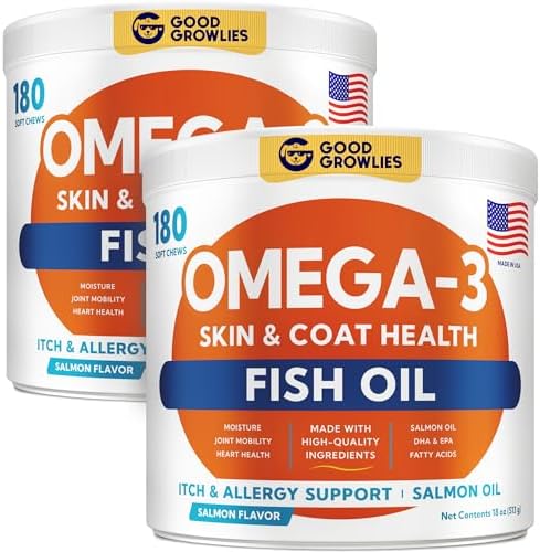 Omega 3 Fish Oil for Dogs - Skin & Coat Support, Itch & Allergy Relief