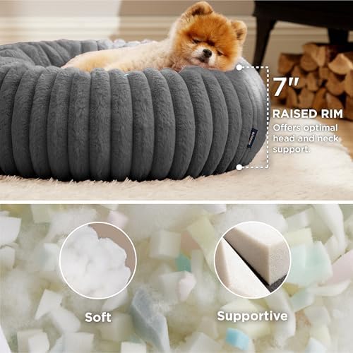 Bedsure ComfyFleece™ Donut Small Dog Bed with Removable Washable Cover