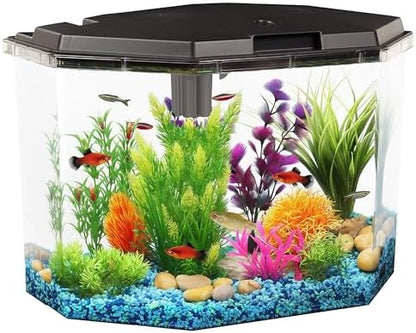 Koller Products 6.5-Gallon Aquarium Kit with Power Filter and LED Lighting, (AP650)