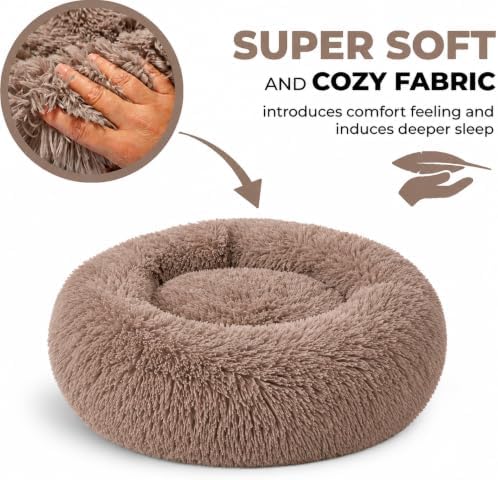 Whiskers & Friends Small Dog Bed, Fluffy Washable Puppy Bed for Small Dogs